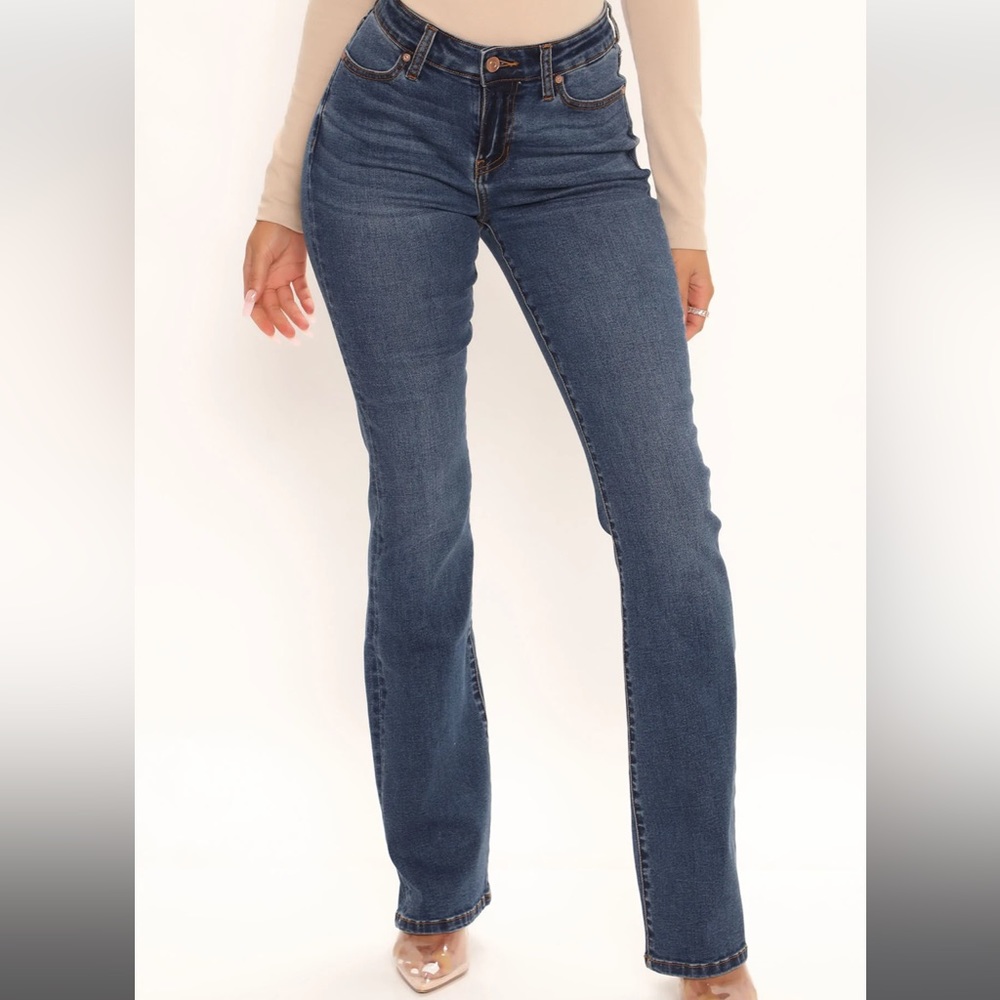 Jessie Mid Rise Bootcut Jeans-Dark Wash